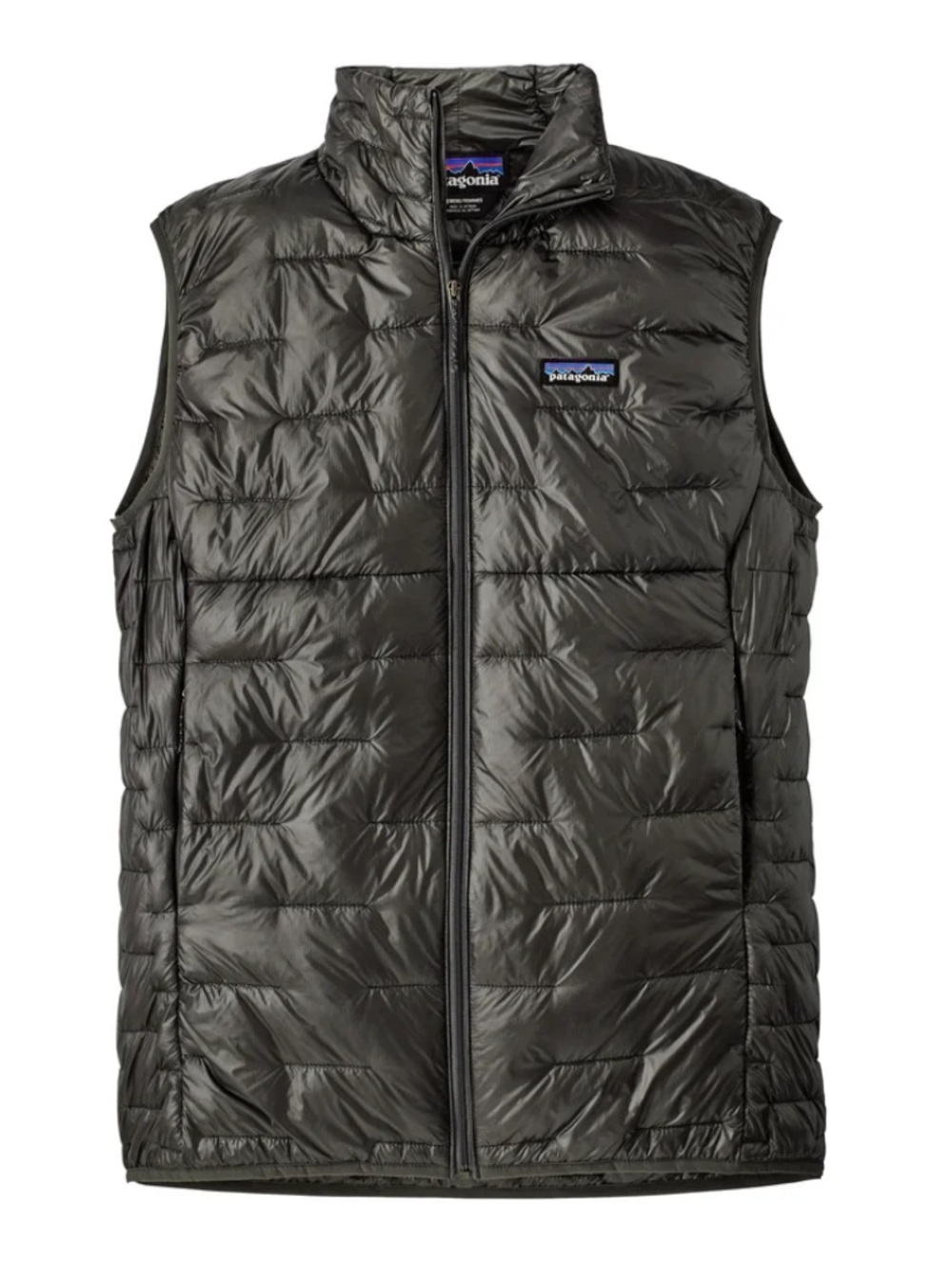 Patagonia Men's Micro Puff Gray Packable Down Vest Small Full Zip